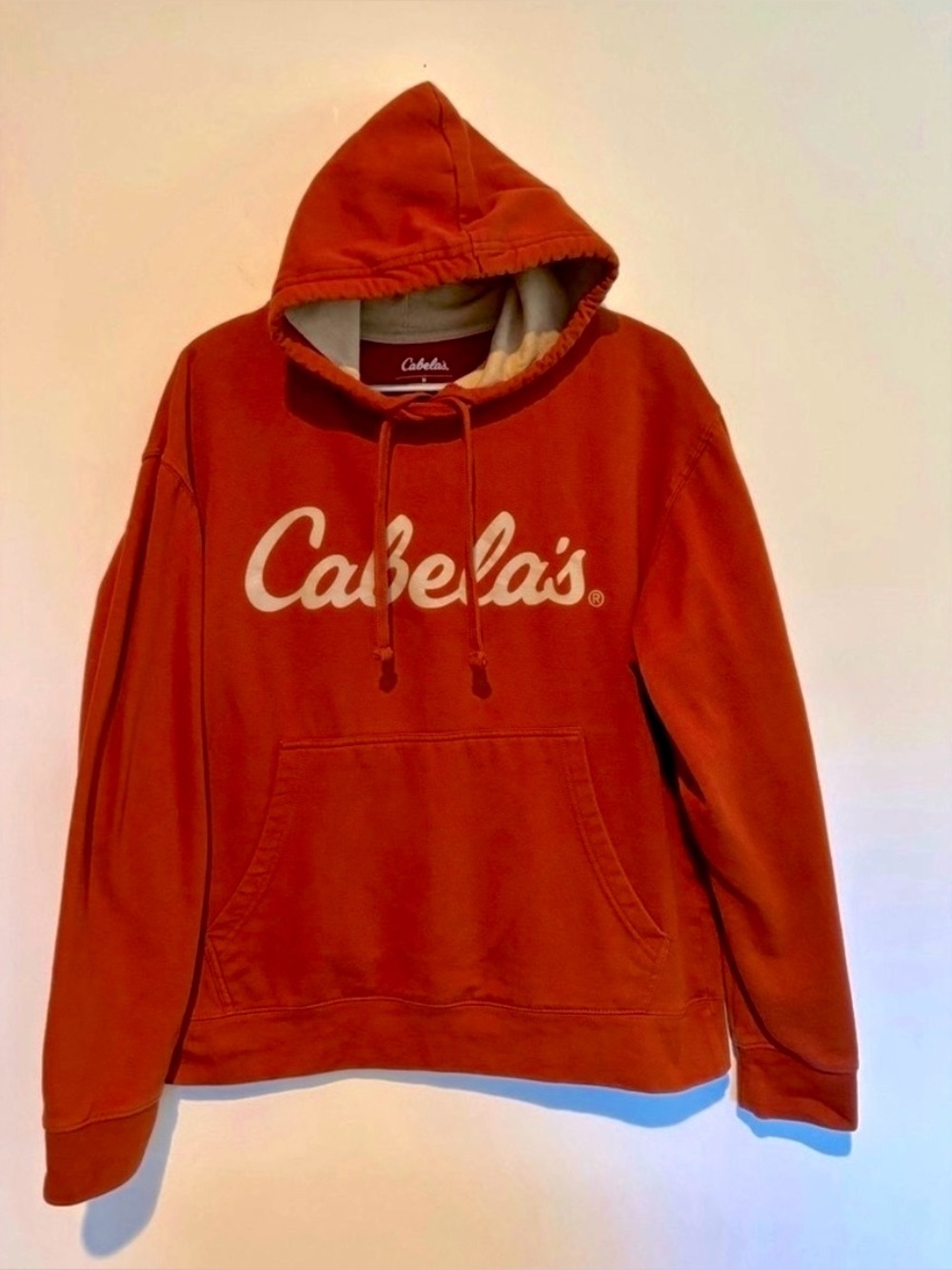 Cabela’s Hoodie Sweatshirt in Rust w/Tan Lining